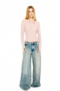 Blusa Manga Longa Renda Angel Rosa