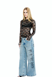 Blusa Manga Longa Renda Tigre