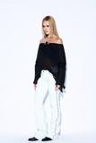 Blusa Ombro Amarrações Crepe Preto