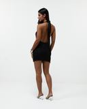 Vestido Degagê Shimmer Mesh Preto
