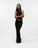 Saia Longa Shimmer Mesh Preta
