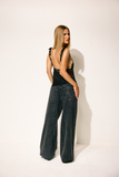 Blusa Cetim Amarrações Renda