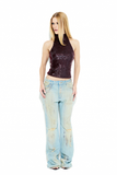 Calça Jeans Cintura Baixa Destroyed
