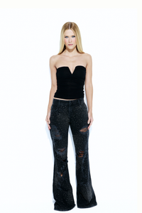 Calça Jeans Strass Snake