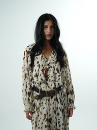 Vestido Longo Chiffon Leopard